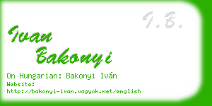 ivan bakonyi business card